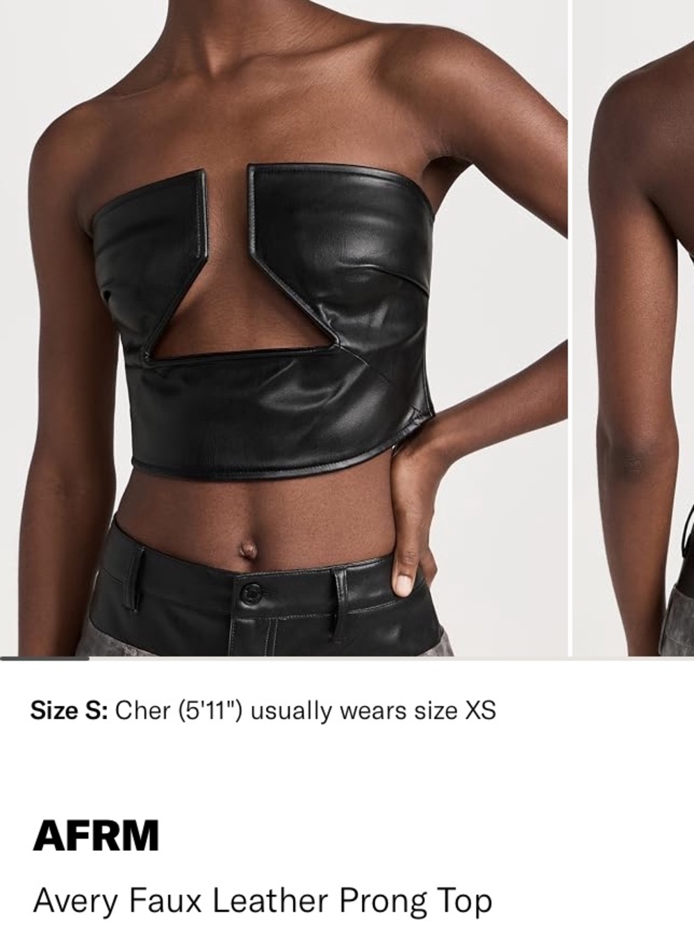 AFRM Avery Faux Leather Prong Top